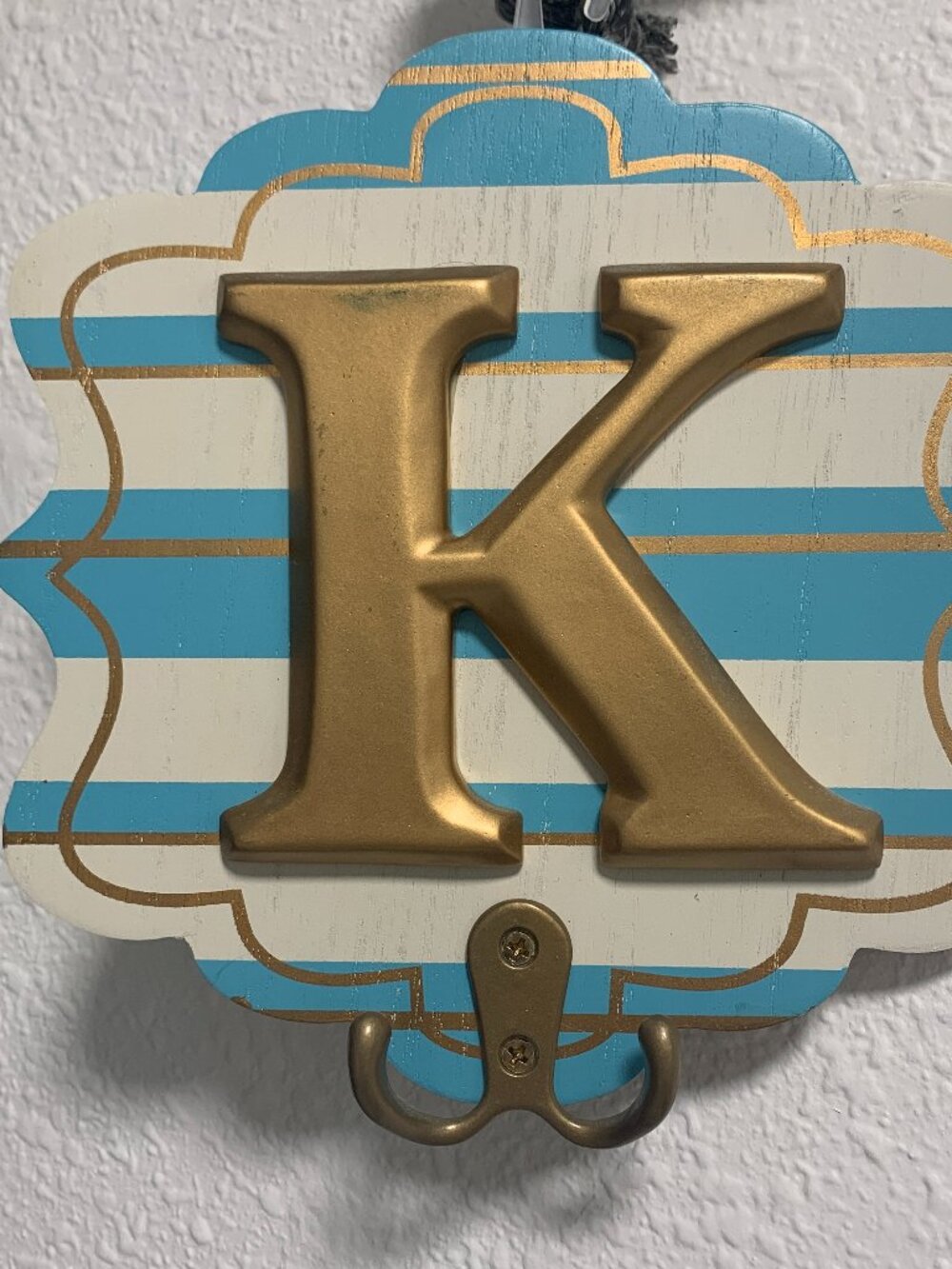 Decorative "K" Wooden Wall Letter - 7.5" Handcrafted Rustic Monogram Decor